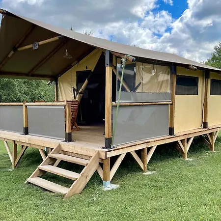 Camping Toile Avec Terrasse, Acces Handicape - Api-1-52-1479 *